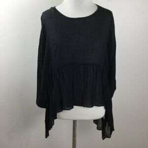 NEW re-named Black Semi Sheer Blouse m